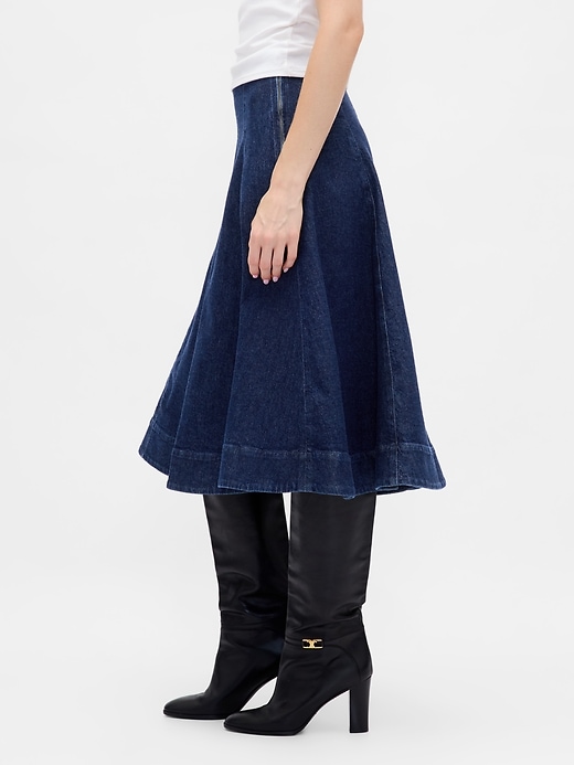 Image number 3 showing, Denim Tulip Midi Skirt