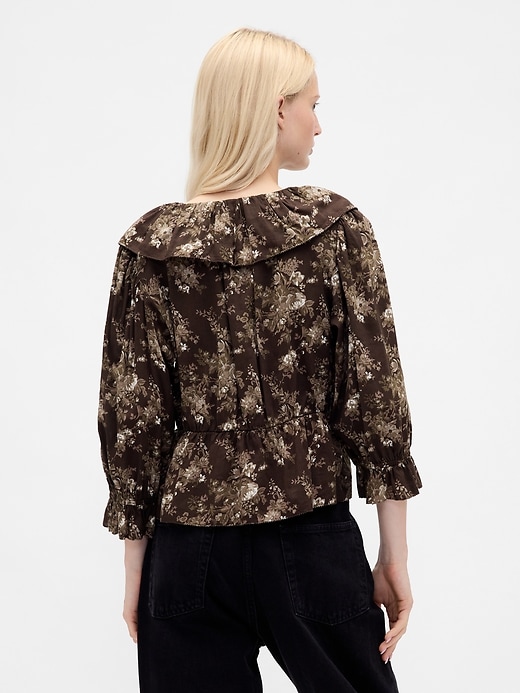 Image number 3 showing, Ruffle Collar V-Neck Top