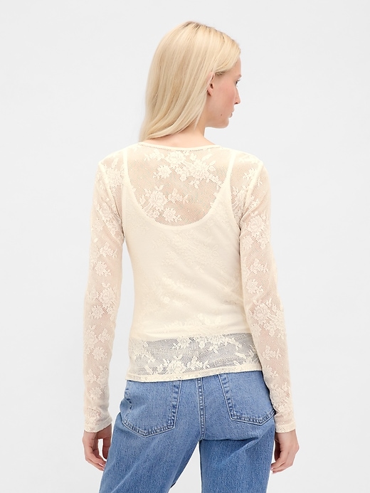 Image number 3 showing, Sheer Lace Top