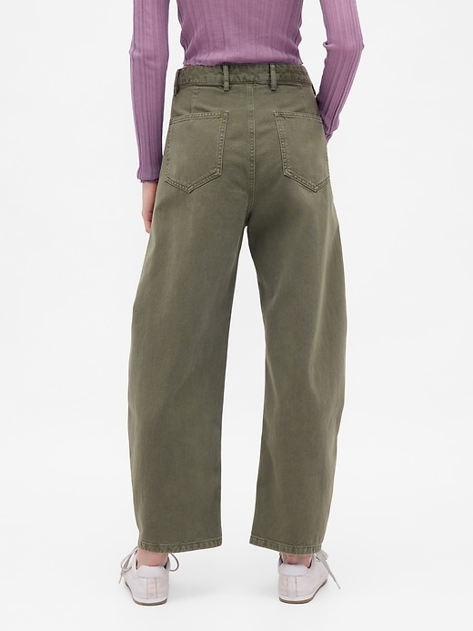 Image number 4 showing, Mid Rise Twill Barrel Pants