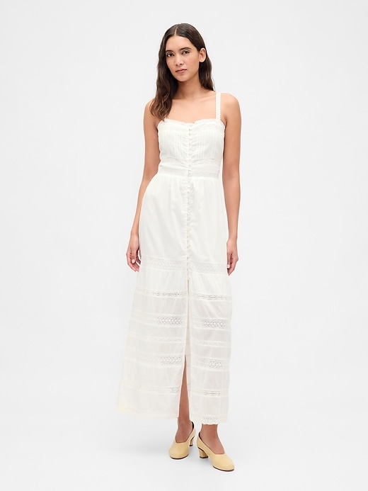 Image number 1 showing, Lace-Trim Maxi Dress