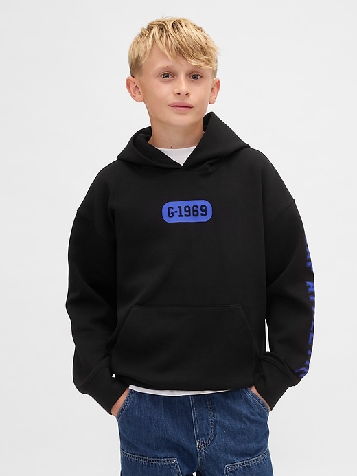 Image number 1 showing, Kids GapFit Tech Quick-Dry Logo Hoodie