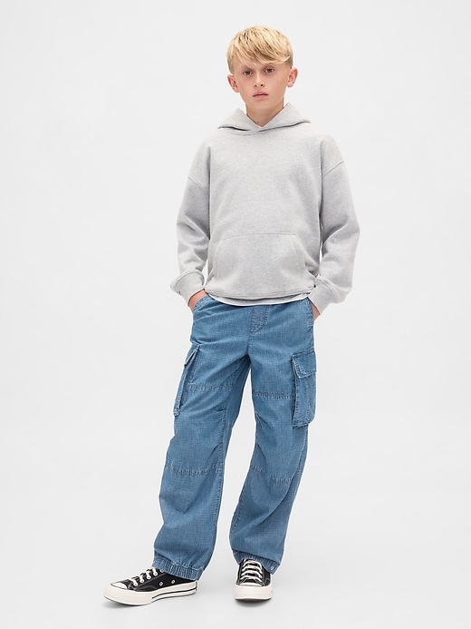 Image number 1 showing, Kids Denim Baggy Cargo Joggers