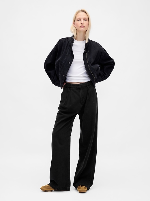 Image number 1 showing, 365 High Rise UltraSoft Pleated Denim Trousers