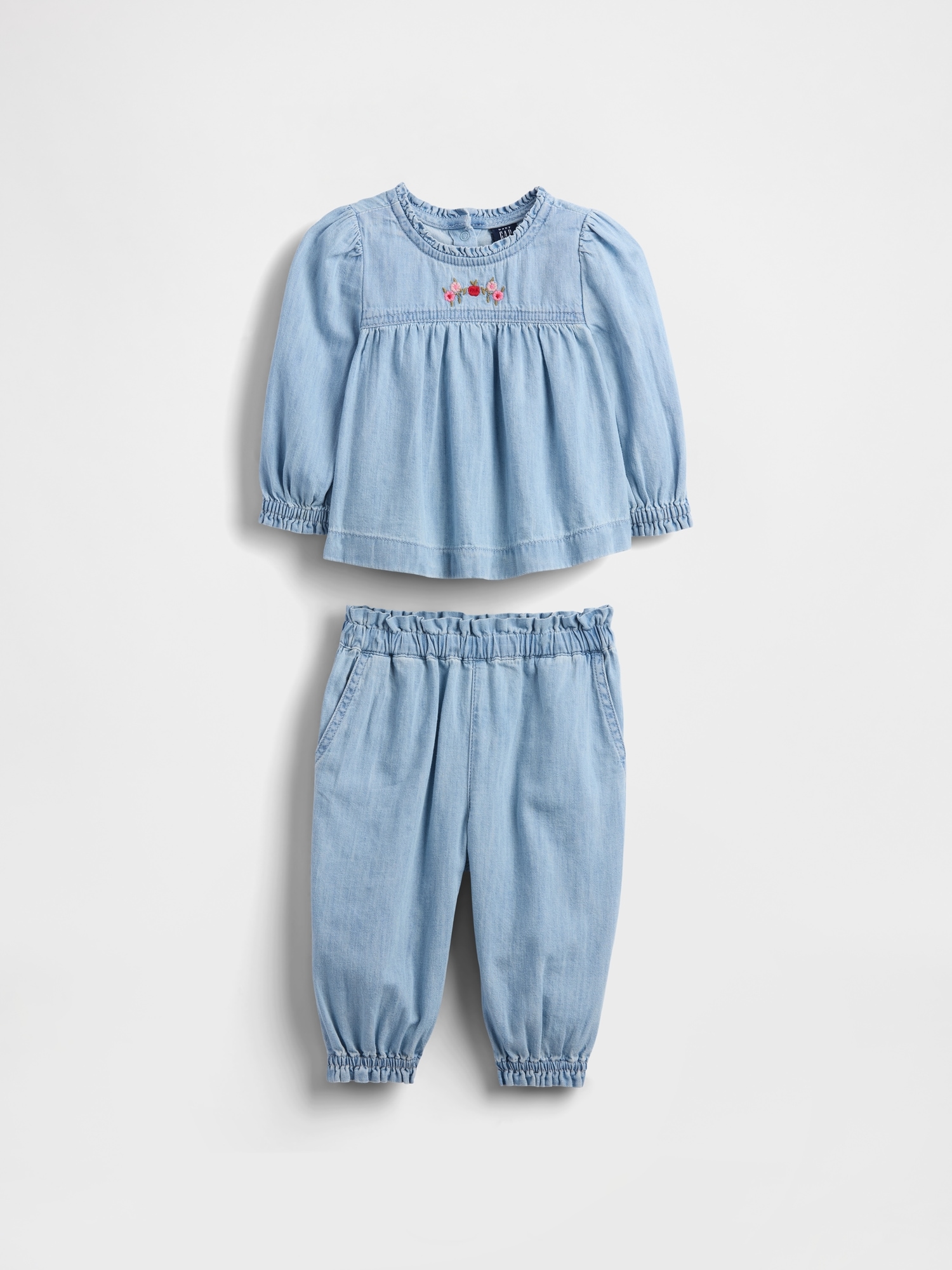 Baby Denim Ruffle Outfit Set