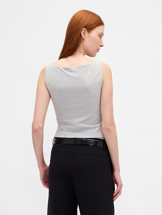 Image number 3 showing, CloseKnit Jersey Boatneck Crop Tank Top