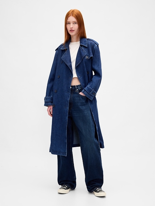 Image number 1 showing, UltraSoft Denim Trench Coat