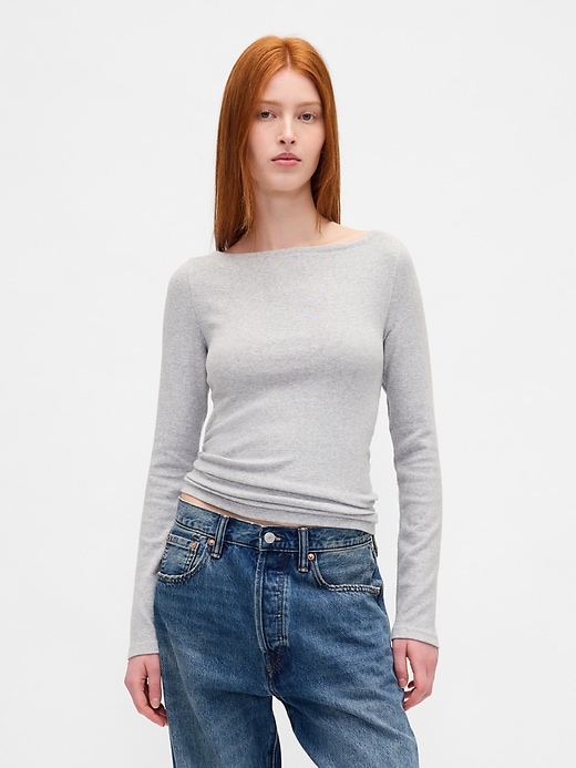 Image number 1 showing, Modern Boatneck T-Shirt