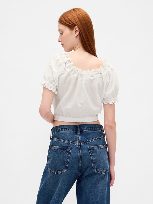 Image number 3 showing, Eyelet Crop Top