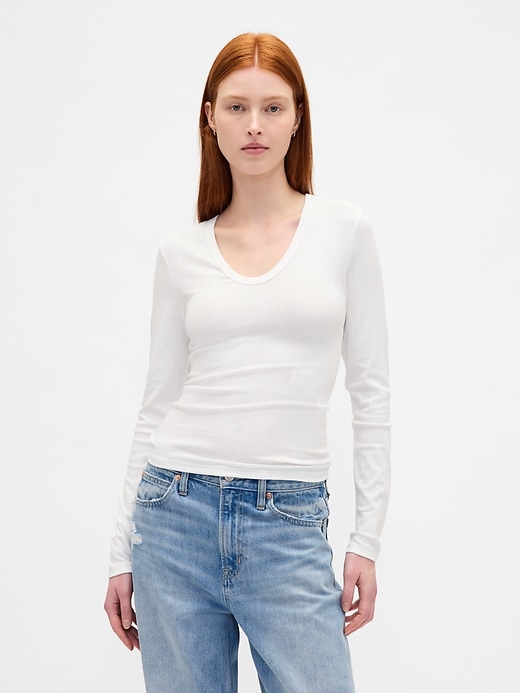 Image number 1 showing, Sheer Modern Rib T-Shirt