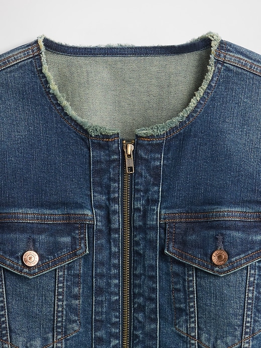 Image number 5 showing, Denim Moto Jacket