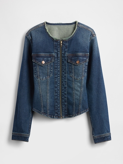 Image number 6 showing, Denim Moto Jacket