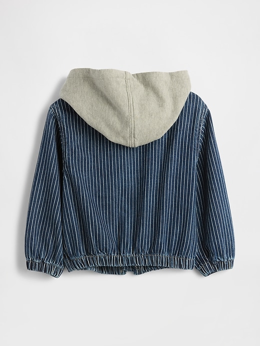 Image number 2 showing, Baby & Toddler Denim Stripe Hoodie Jacket