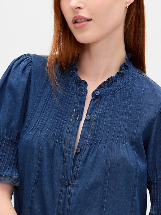 Image number 4 showing, Ruffle Pintuck Shirt