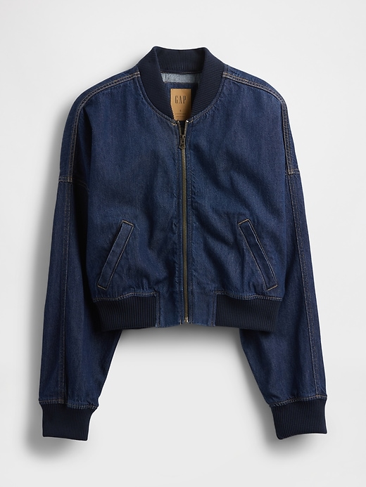Image number 6 showing, UltraSoft Denim Bomber Jacket