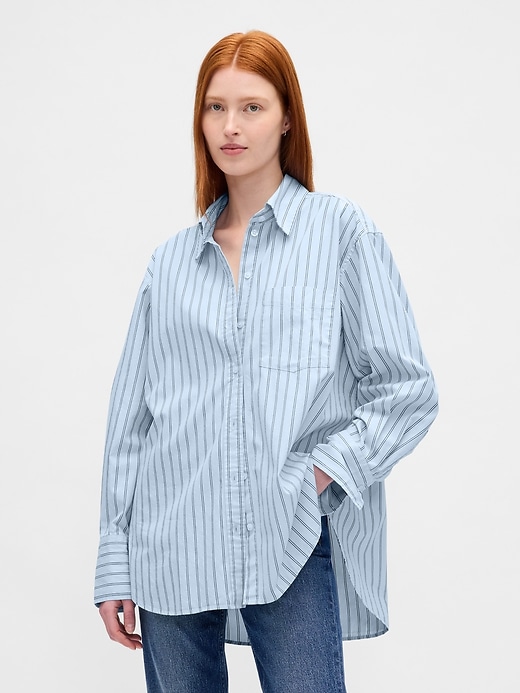 Image number 1 showing, Organic Cotton Poplin Big Shirt