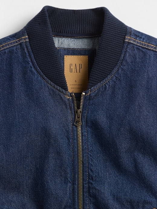 Image number 5 showing, UltraSoft Denim Bomber Jacket