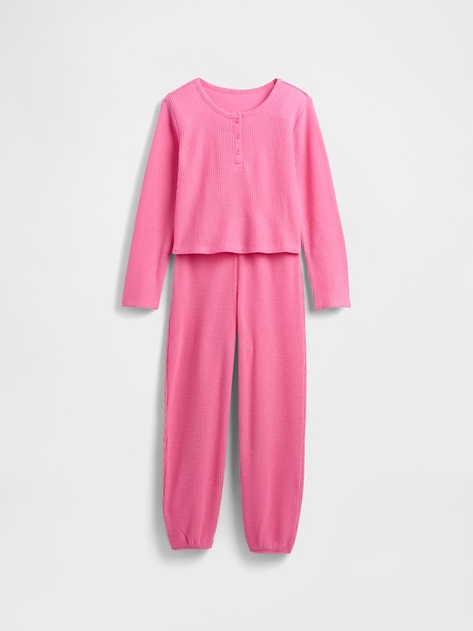 Image number 1 showing, Kids Recycled Waffle PJ Set