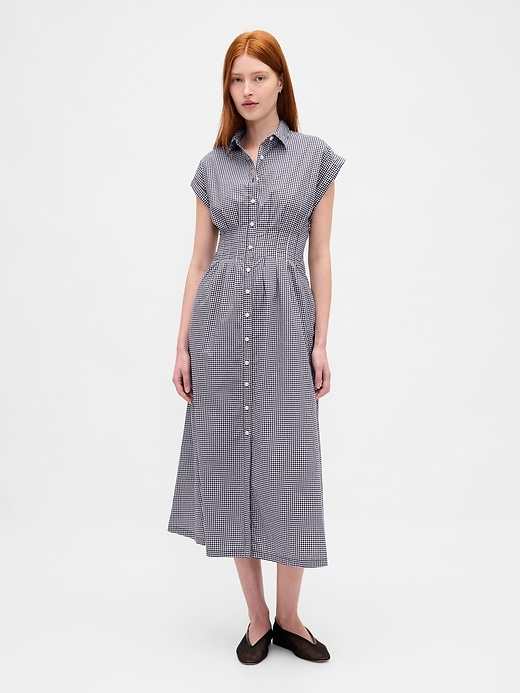 Image number 1 showing, Poplin Midi Shirtdress