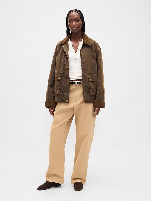 Image number 2 showing, Sheer Rib Henley Sweater