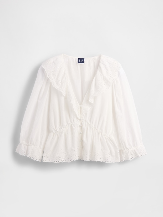 Image number 5 showing, Ruffle Collar V-Neck Top