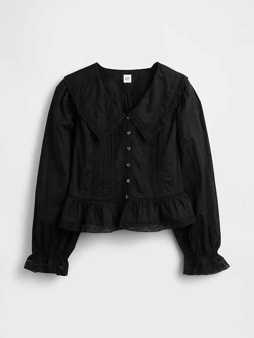 Image number 5 showing, Collared V-Neck Peplum Top