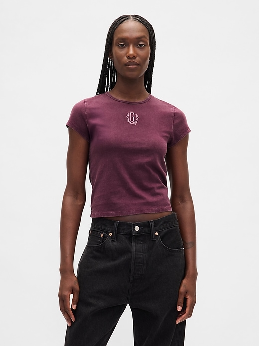 Image number 1 showing, Cotton Jersey Crop Logo T-Shirt