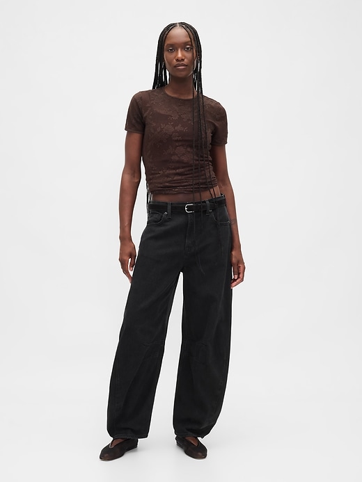 Image number 2 showing, Floral Lace Mesh Top