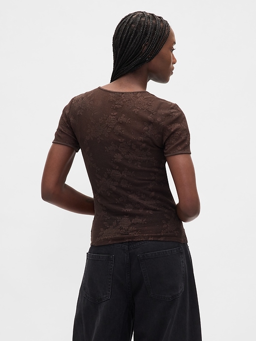 Image number 3 showing, Floral Lace Mesh Top