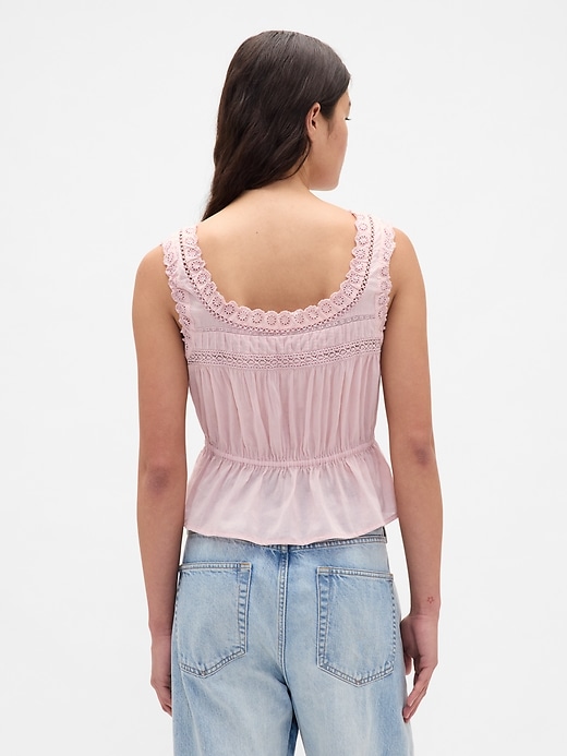 Image number 3 showing, Lace-Trim Peplum Top