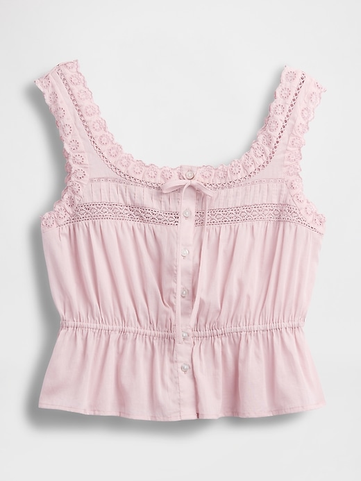 Image number 5 showing, Lace-Trim Peplum Top