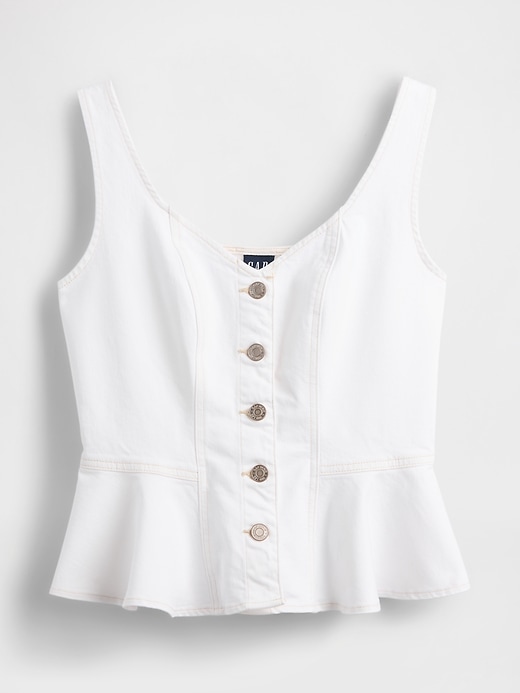 Image number 5 showing, Denim Peplum Tank Top