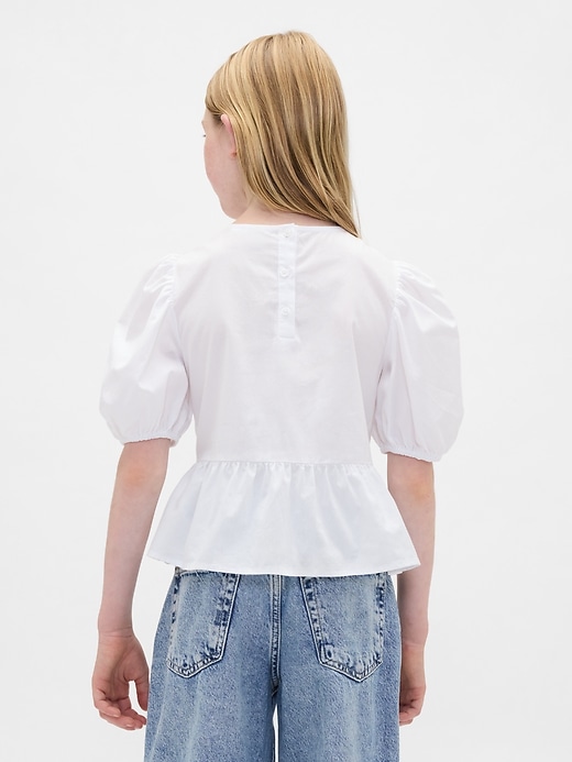 Image number 3 showing, Kids Puff-Sleeve Peplum Top