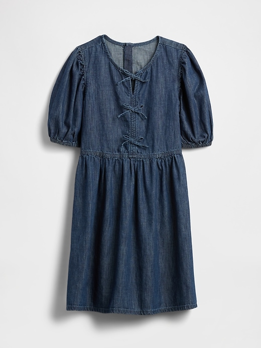Image number 2 showing, Kids Denim Puff-Sleeve Dress