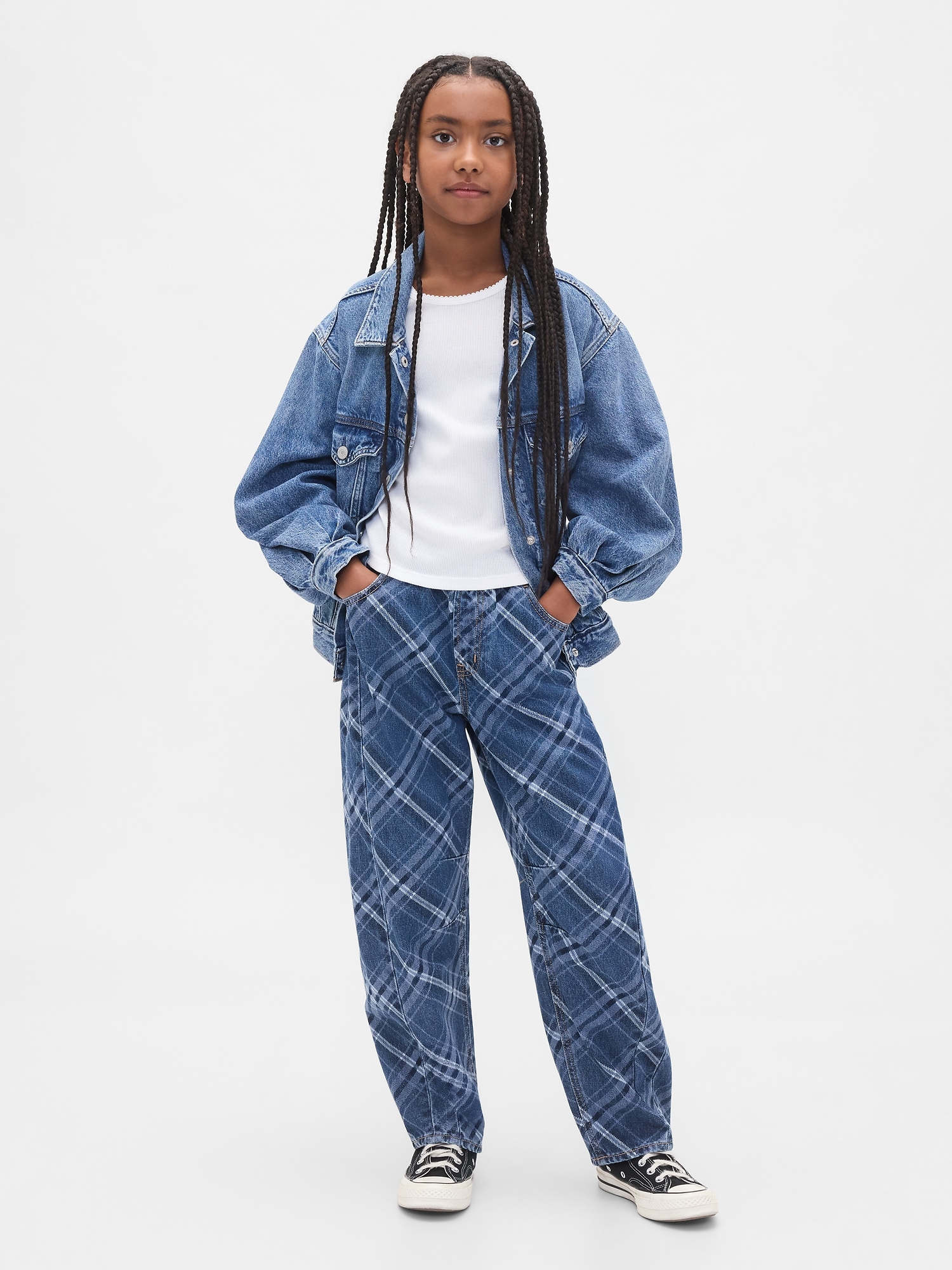 Kids High Rise Easy Barrel Jeans