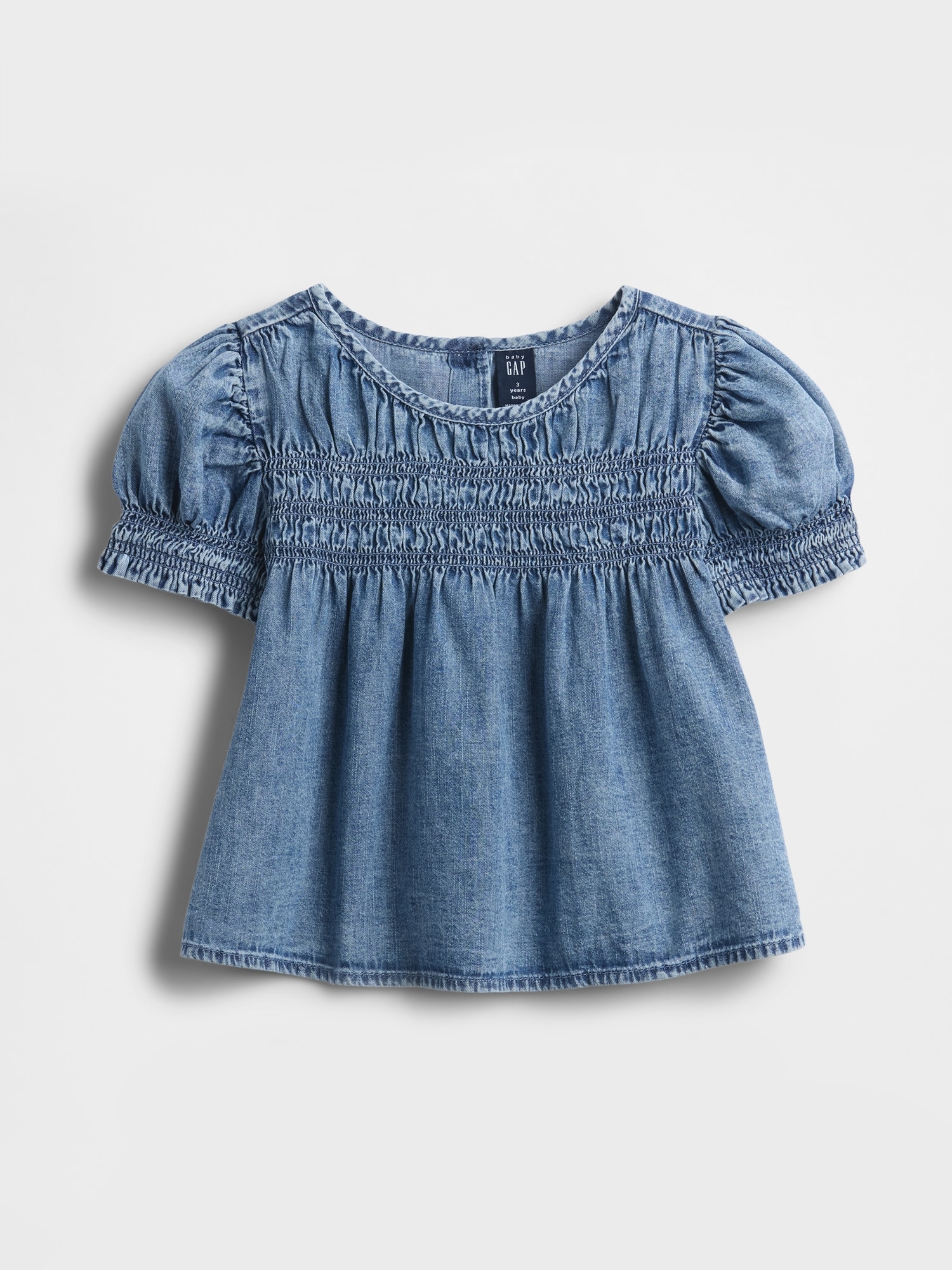 Toddler Denim Smocked Top