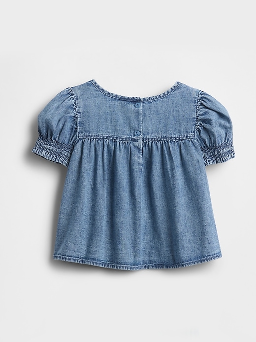 Image number 2 showing, Toddler Denim Smocked Top