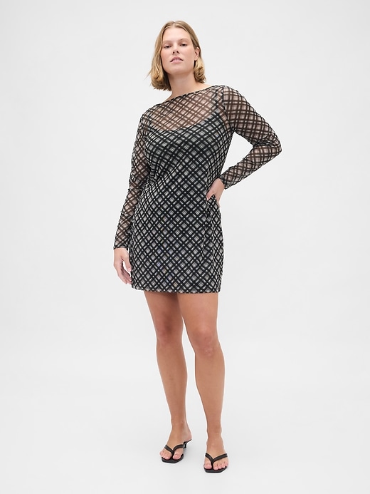 Image number 5 showing, Mesh Boatneck Mini Dress