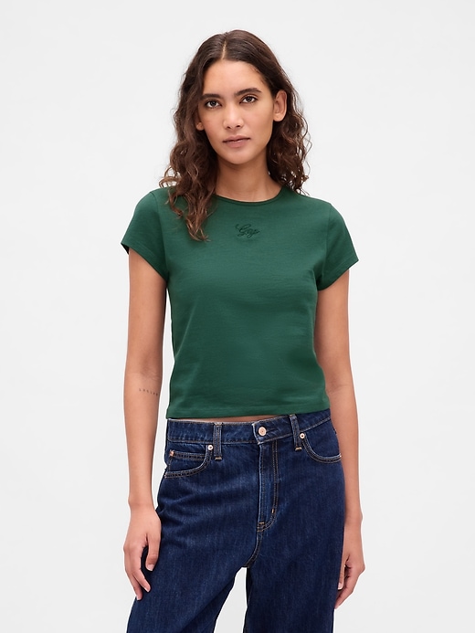 Image number 1 showing, Cotton Jersey Crop Logo T-Shirt