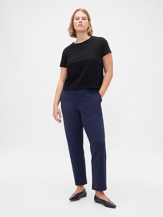 Image number 5 showing, High Rise Double Knit Slim Crop Pants