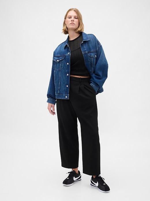 Image number 5 showing, 365 High Rise Brushed Twill Taper Ankle Trousers