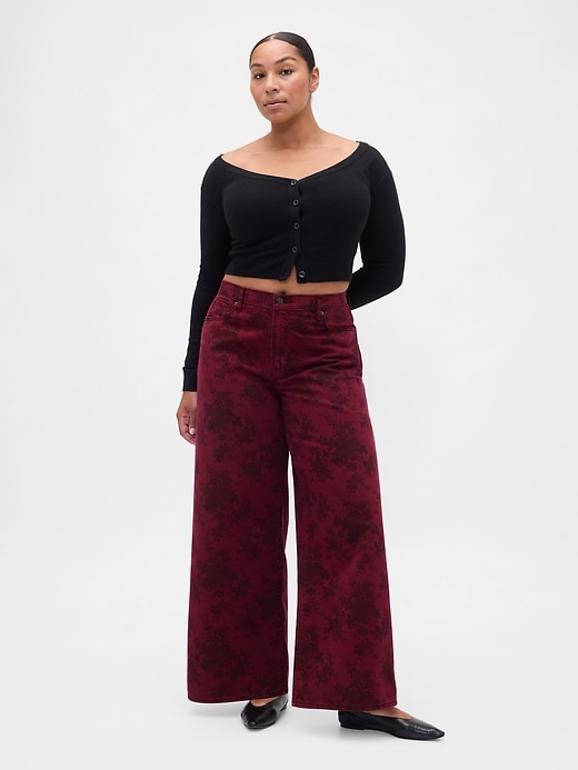 Image number 5 showing, Mid Rise Floral Baggy Jeans