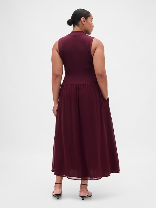 Image number 6 showing, Modern Mockneck Mixed Media Maxi Dress