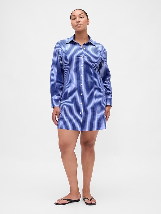 Image number 5 showing, Organic Cotton Poplin Mini Shirtdress