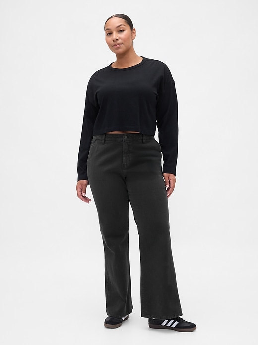 Image number 5 showing, Low Rise Relaxed Flare Khakis