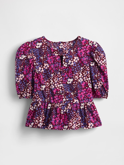 Image number 2 showing, Kids Puff-Sleeve Peplum Top