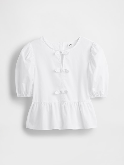 Image number 2 showing, Kids Puff-Sleeve Peplum Top