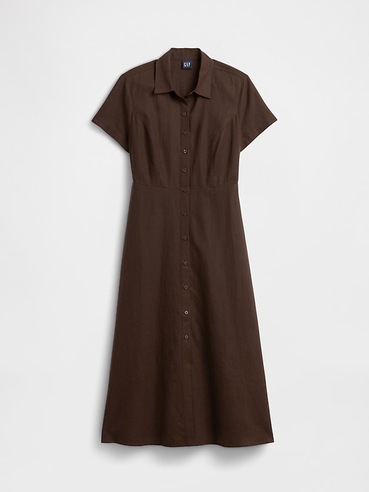 Image number 7 showing, Linen-Blend Midi Shirtdress