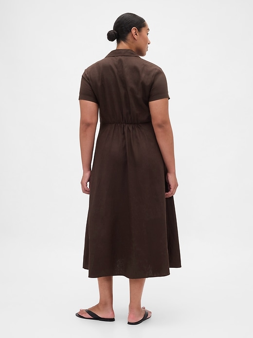 Image number 6 showing, Linen-Blend Midi Shirtdress