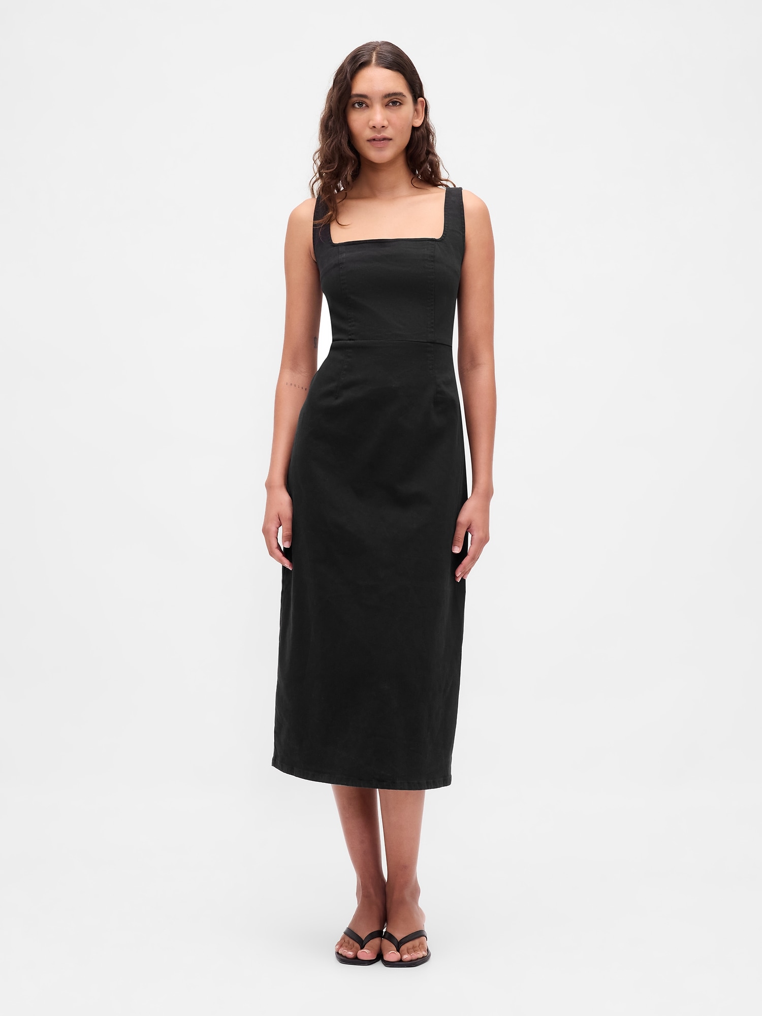 Denim Bodycon Midi Dress